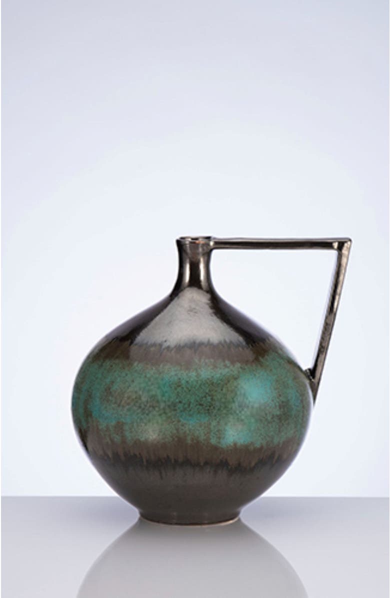 DinaDecor Turquoise Brushes Decorative Vessel, Alternate, color, Turquoise