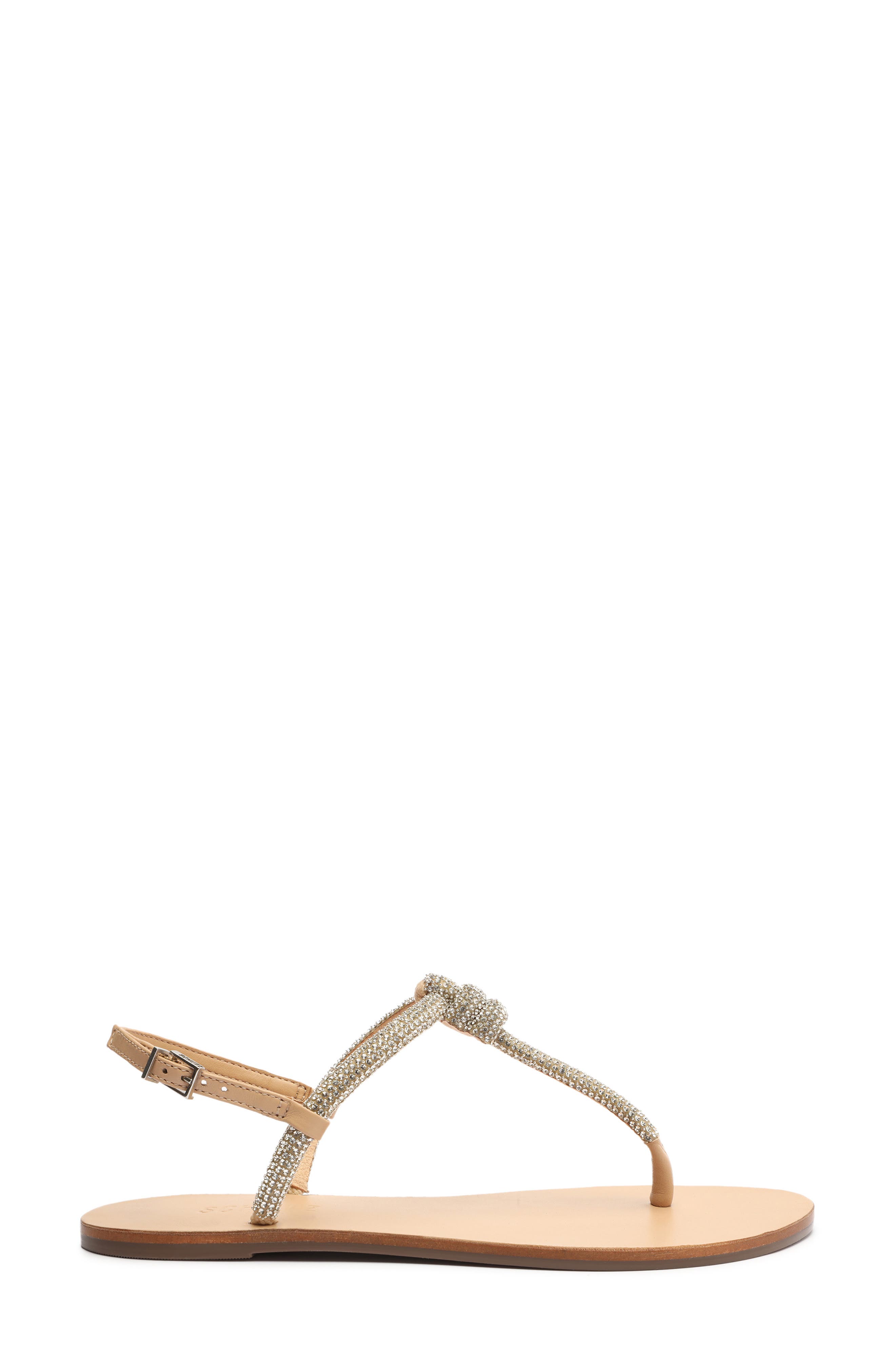 Pearly Crystal Embellished Flat Sandal, Alternate, color, LIGHT NUDE/ CRISTAL