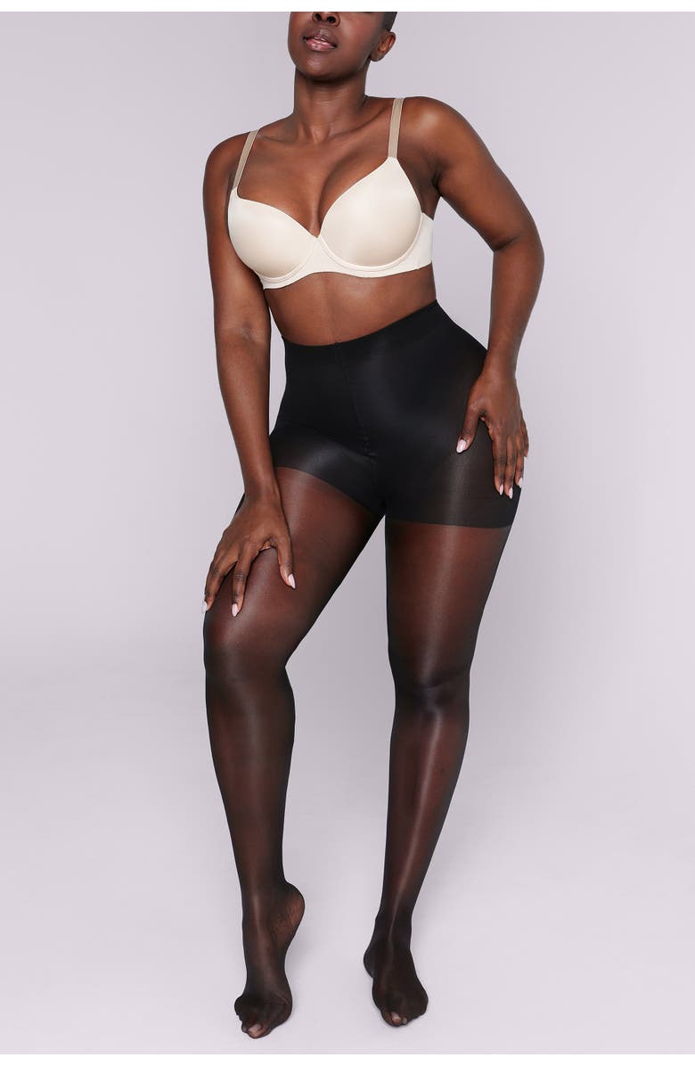 Shapellx Bare Essentials Skin Flow Sheer Shaping 2-Pack Tights, Alternate, color, Black