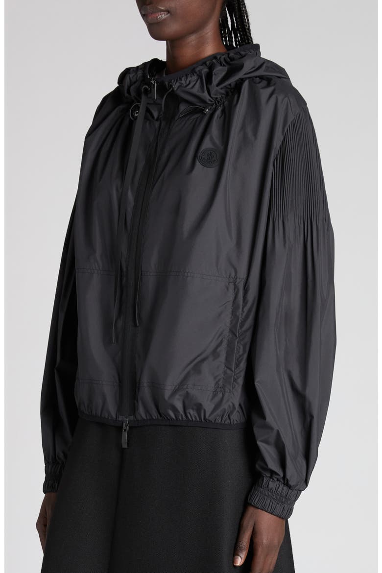 Auxonne Pleated Windbreaker, Alternate, color, BLACK