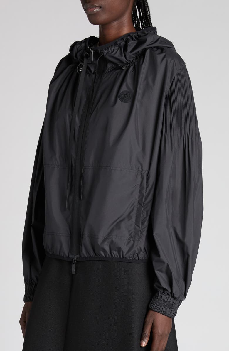Moncler Auxonne Pleated Windbreaker, Alternate, color, Black