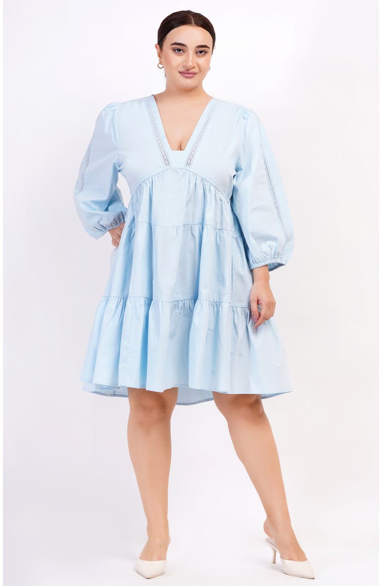 Leota Zariah Empire Waist Mini Dress, Alternate, color, Wispy Blue