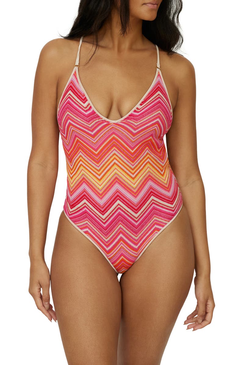PQ SWIM Margot One-Piece Swimsuit, Main, color, Cayenne