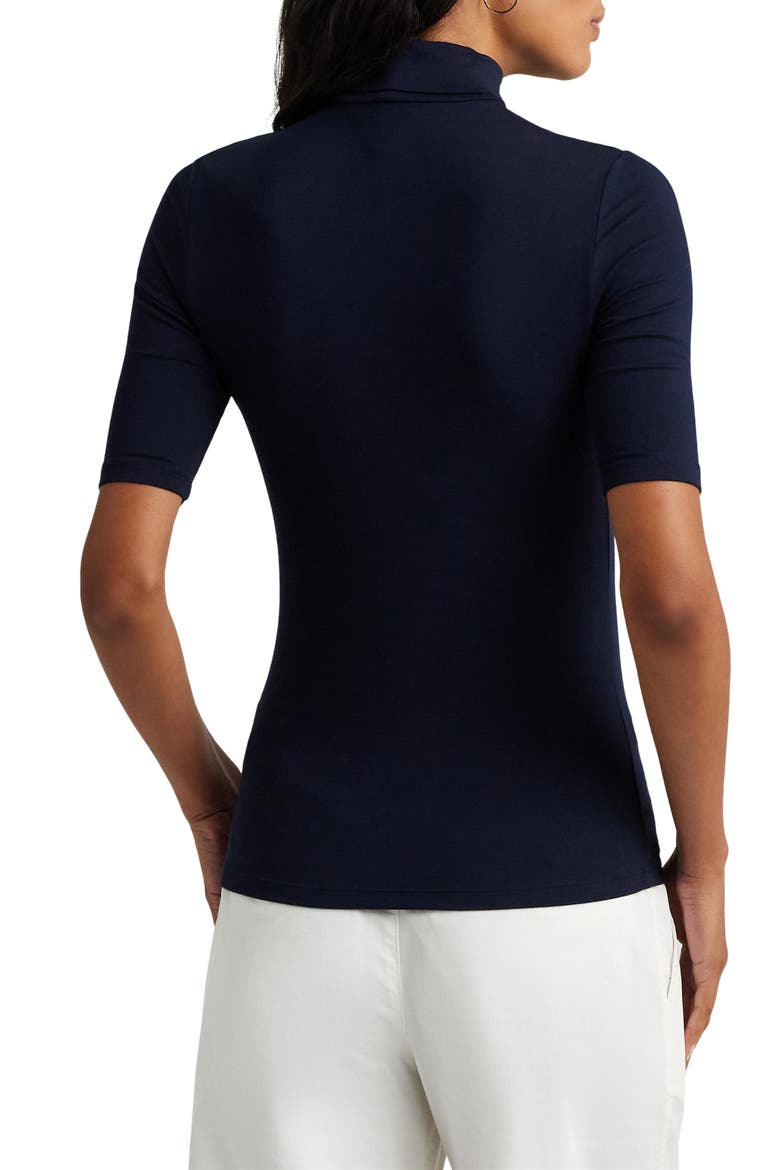 Jersey Turtleneck Top, Alternate, color, LAUREN NAVY