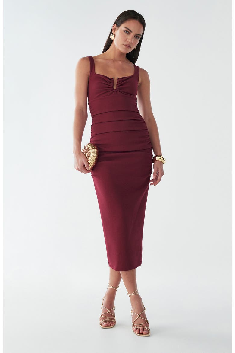 Brookes Midi Dress, Main, color, Burgundy