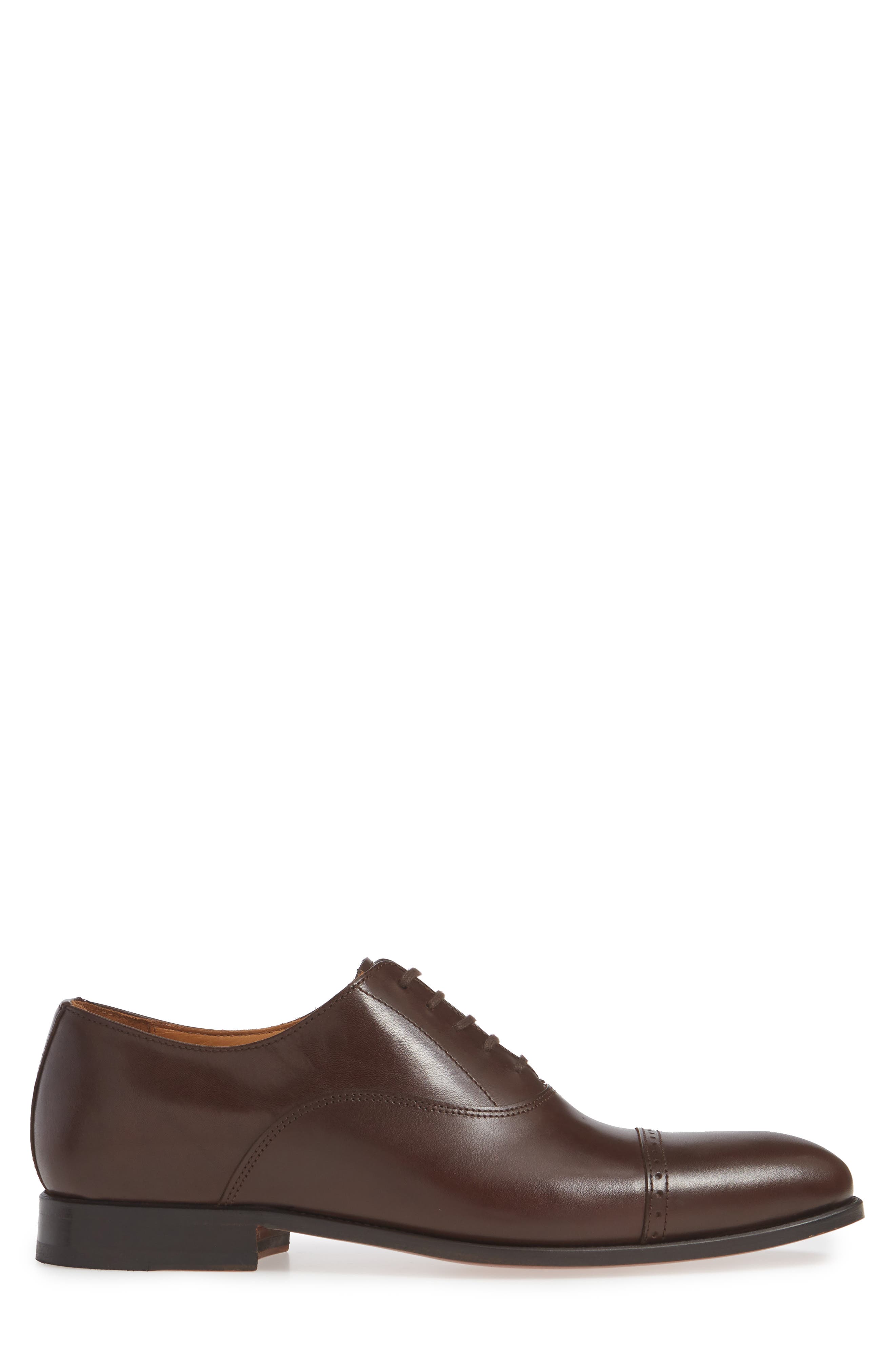 Walker Cap Toe Oxford, Alternate, color, BROWN LEATHER