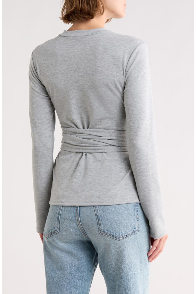 Tie Front Pullover, Main, color, HEATHER GREY