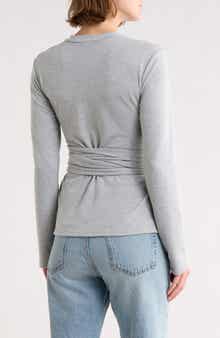 GO COUTURE Tie Front Pullover