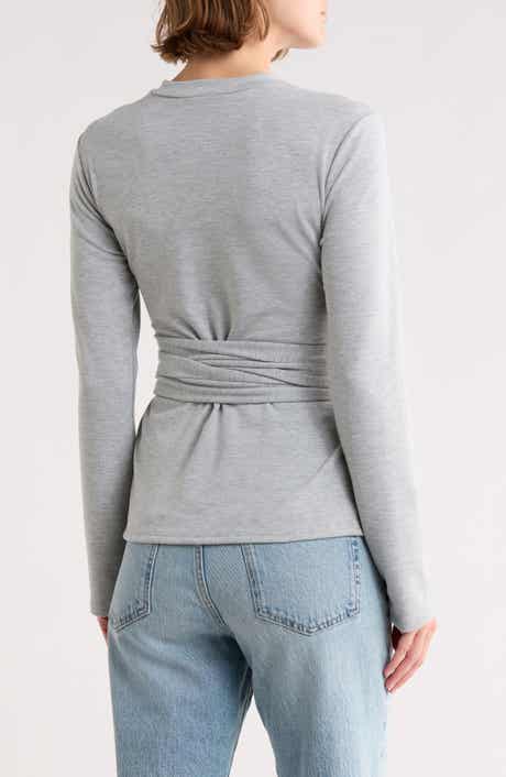GO COUTURE Tie Front Pullover