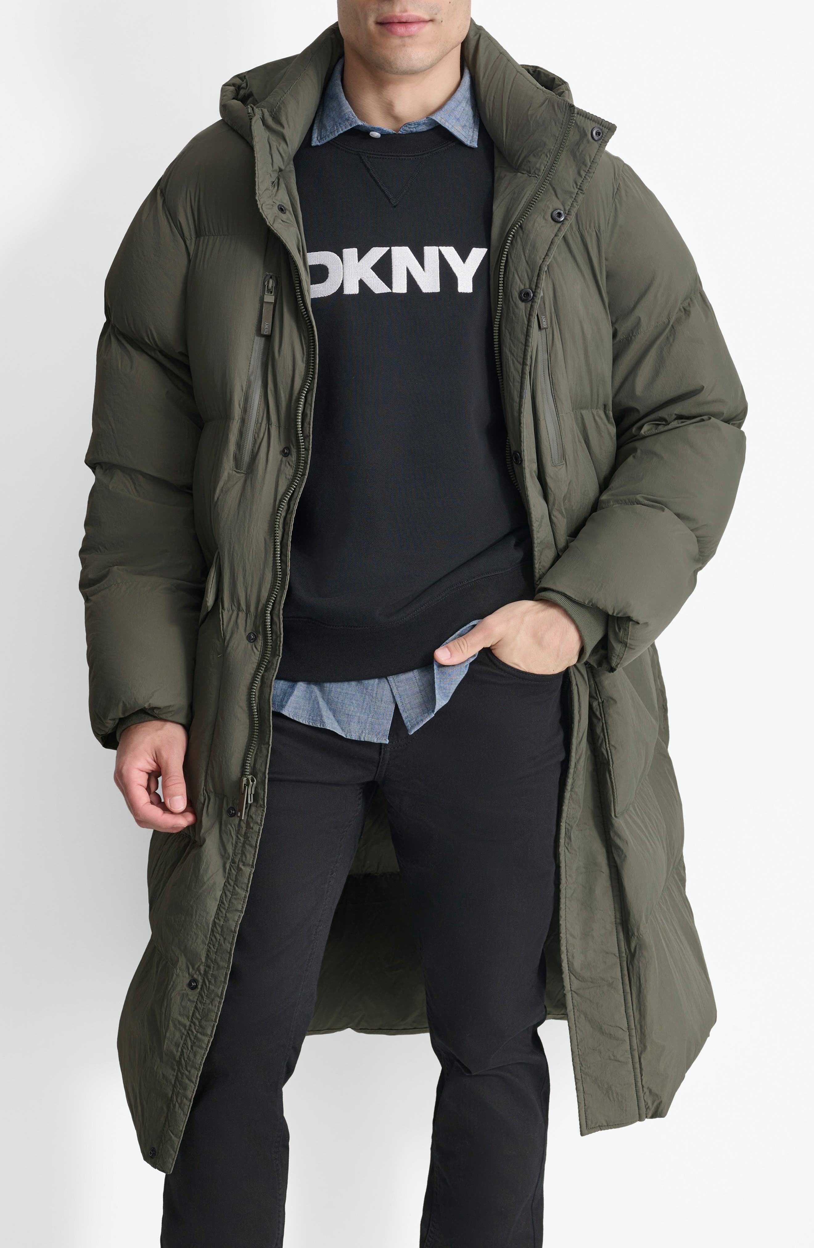 DKNY Zip Front Coat