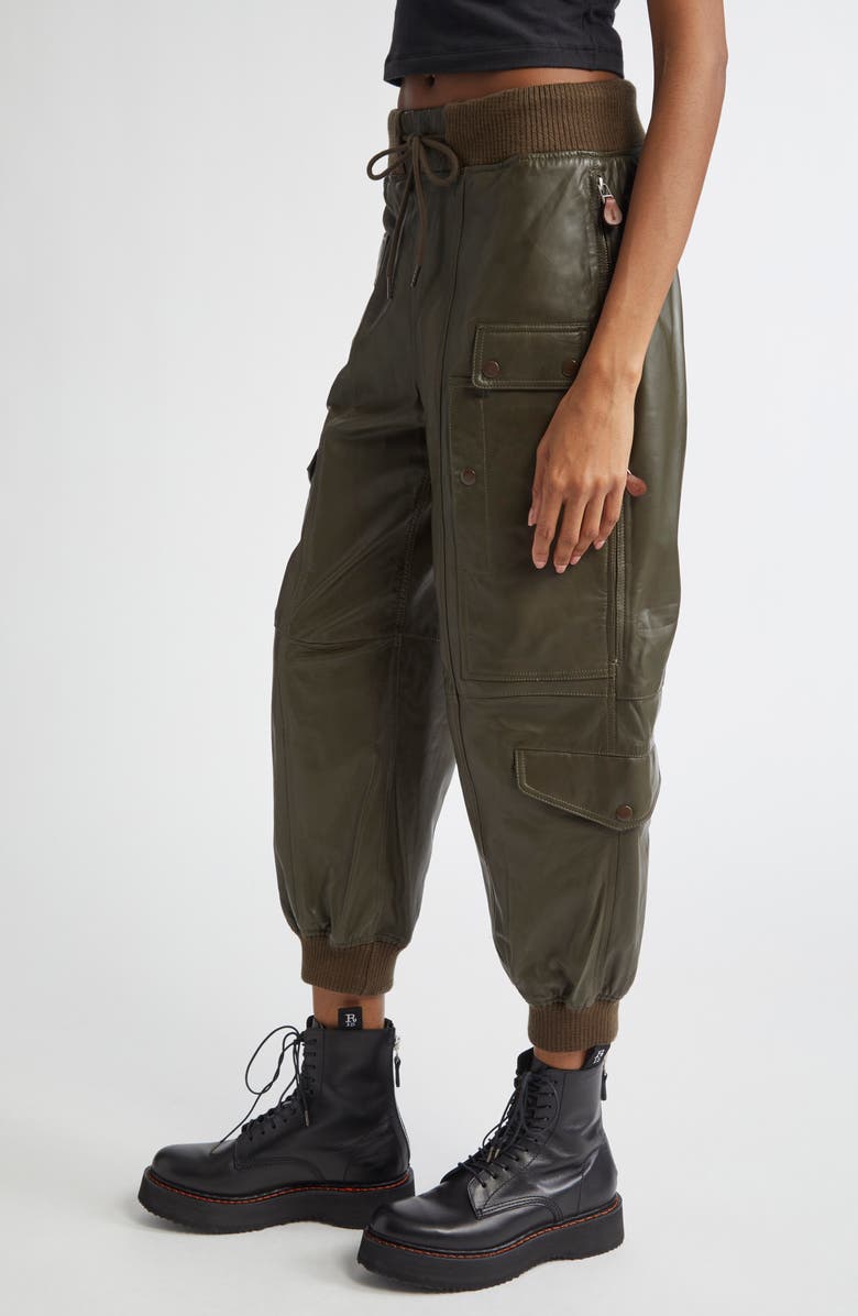 R13 Multipocket Leather Balloon Pants, Alternate, color, 