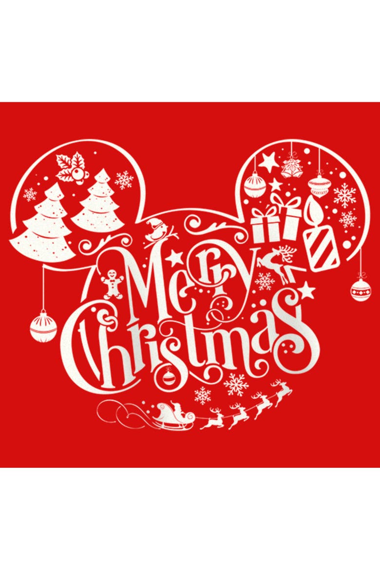 Girl's Mickey & Friends Mickey and Friends Mousey Christmas Graphic Tee, Alternate, color, Red