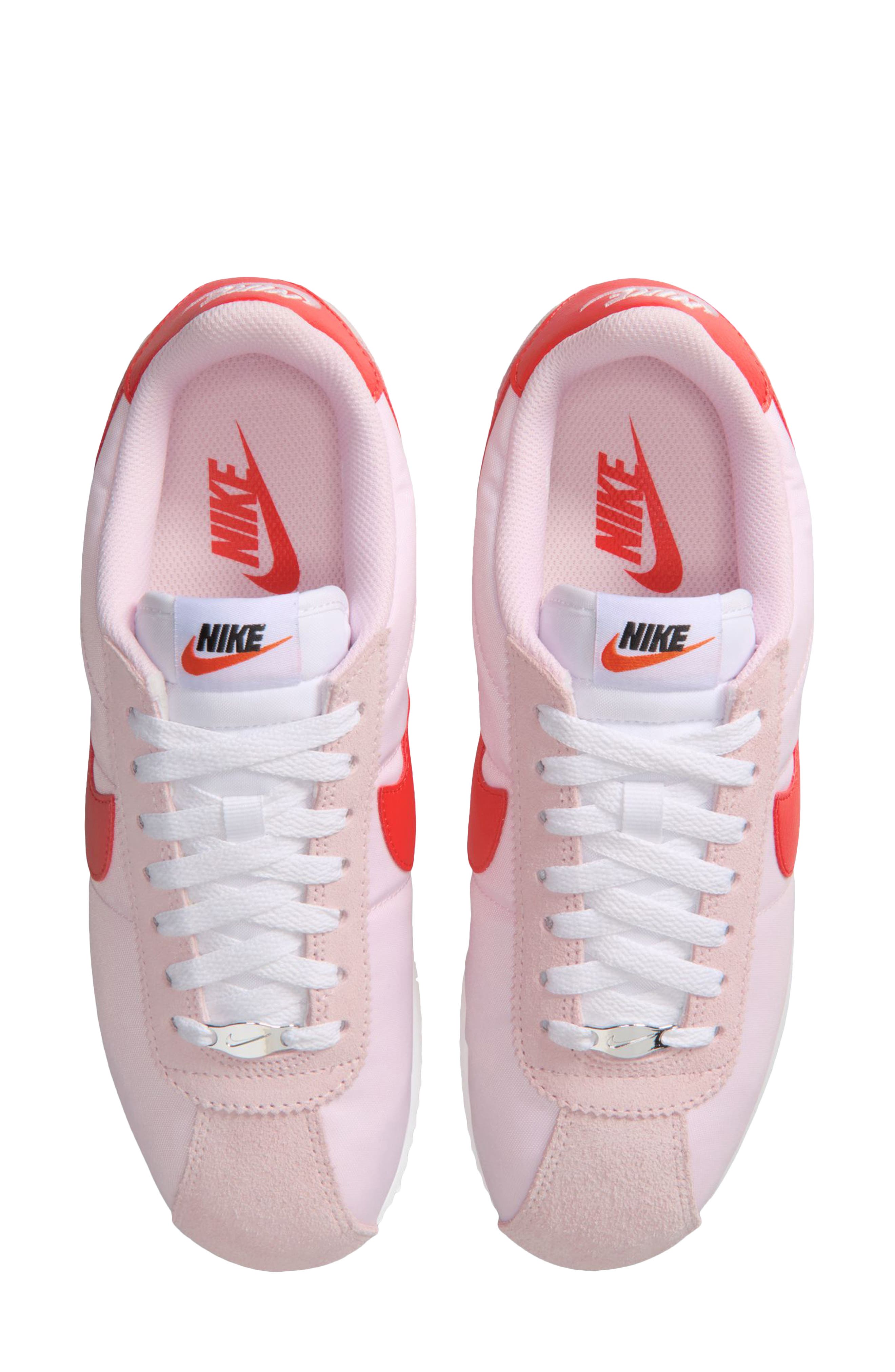 Cortez TXT Sneaker, Alternate, color, PINK/ CRIMSON/ WHITE/ ORANGE