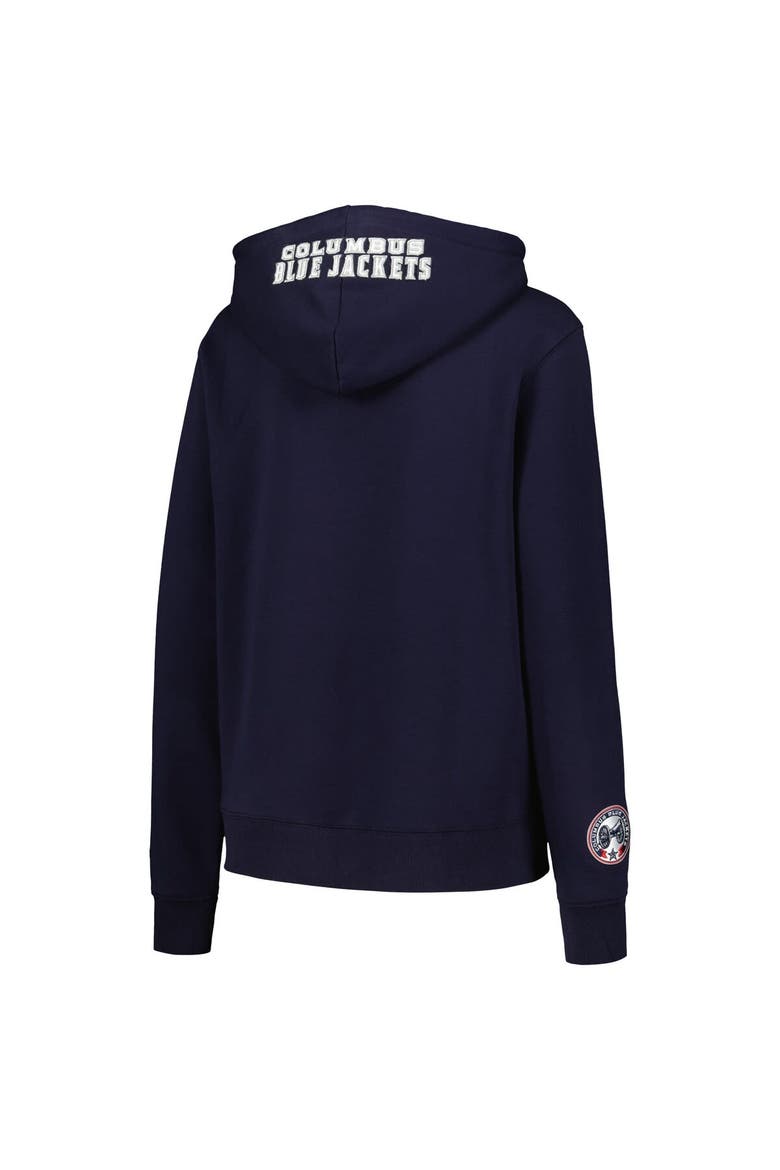 Women's Pro Standard Navy Columbus Blue Jackets Classic Chenille Pullover Hoodie, Alternate, color, Navy