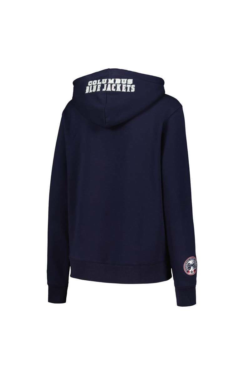 PRO STANDARD Women's Pro Standard Navy Columbus Blue Jackets Classic Chenille Pullover Hoodie, Alternate, color, 