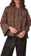 Donna Karan New York Flocked Leopard Print Trapeze Jacket