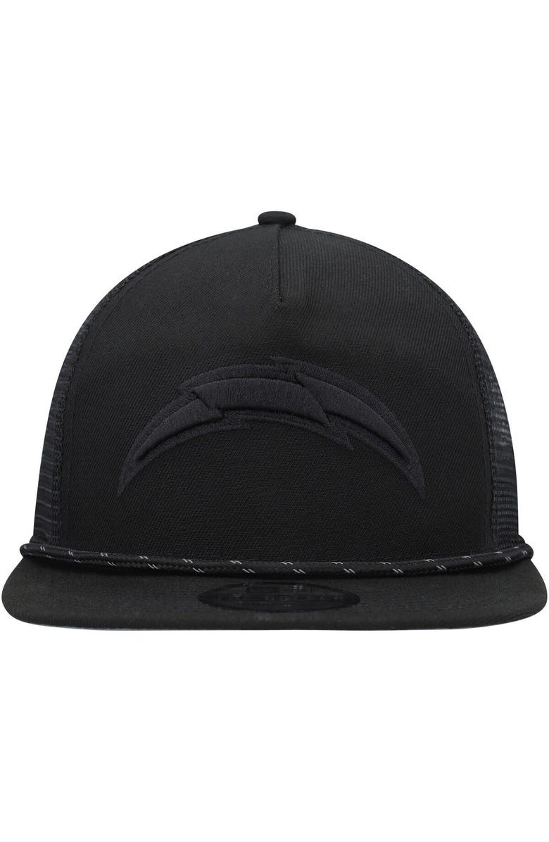New Era Men's New Era Black Los Angeles Chargers Illumination Golfer Snapback Trucker Hat, Alternate, color, 
