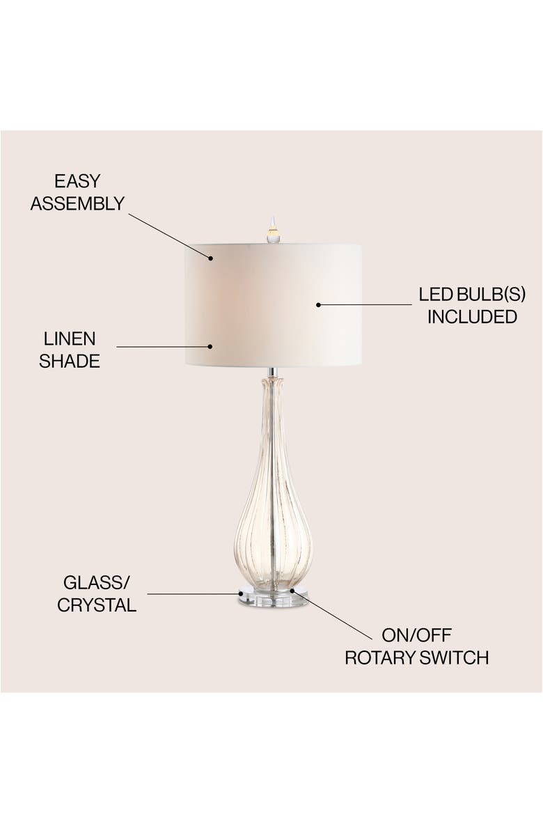 JONATHAN Y Dew Drop 32.75" Glass/Crystal LED Table Lamp, Champagne, Alternate, color, Champagne