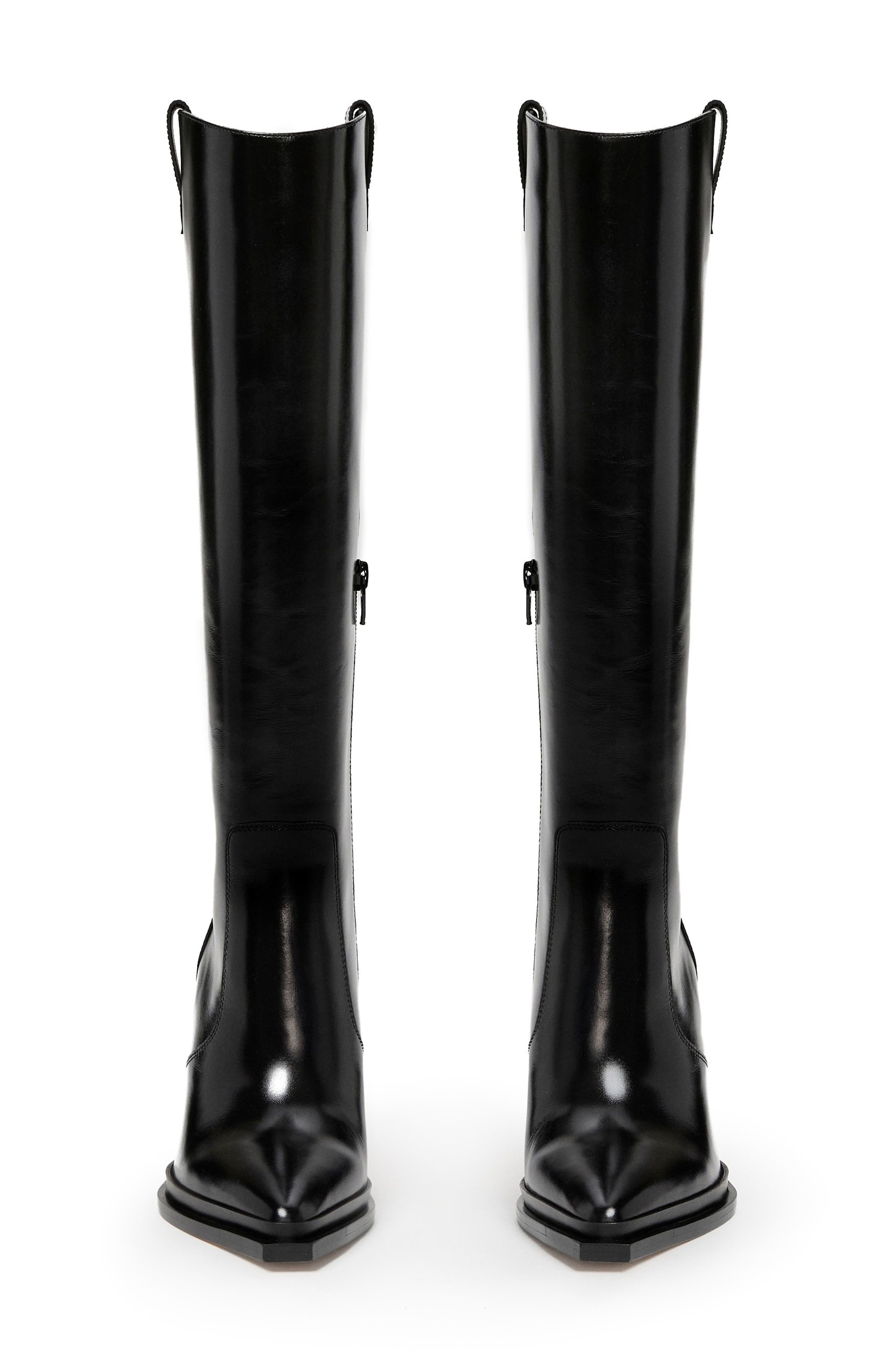 Pacey Leather Tall Boot, Alternate, color, BLACK