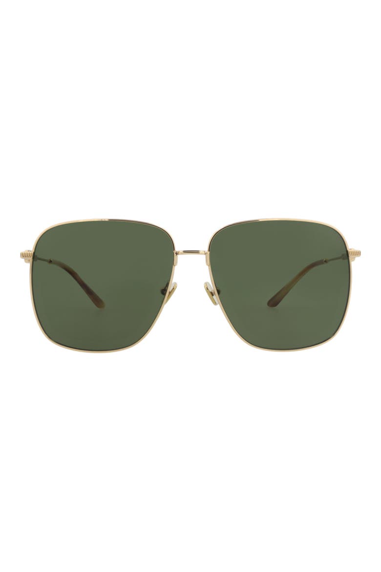 61mm Novelty Aviator Sunglasses, Main, color, GOLD GOLD GREEN