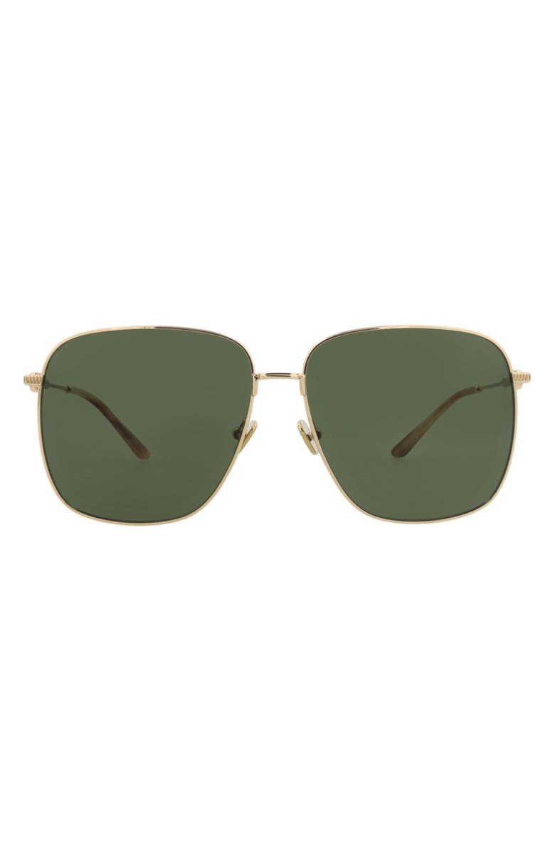 Valentino 61mm Novelty Aviator Sunglasses, Main, color, Gold Gold Green