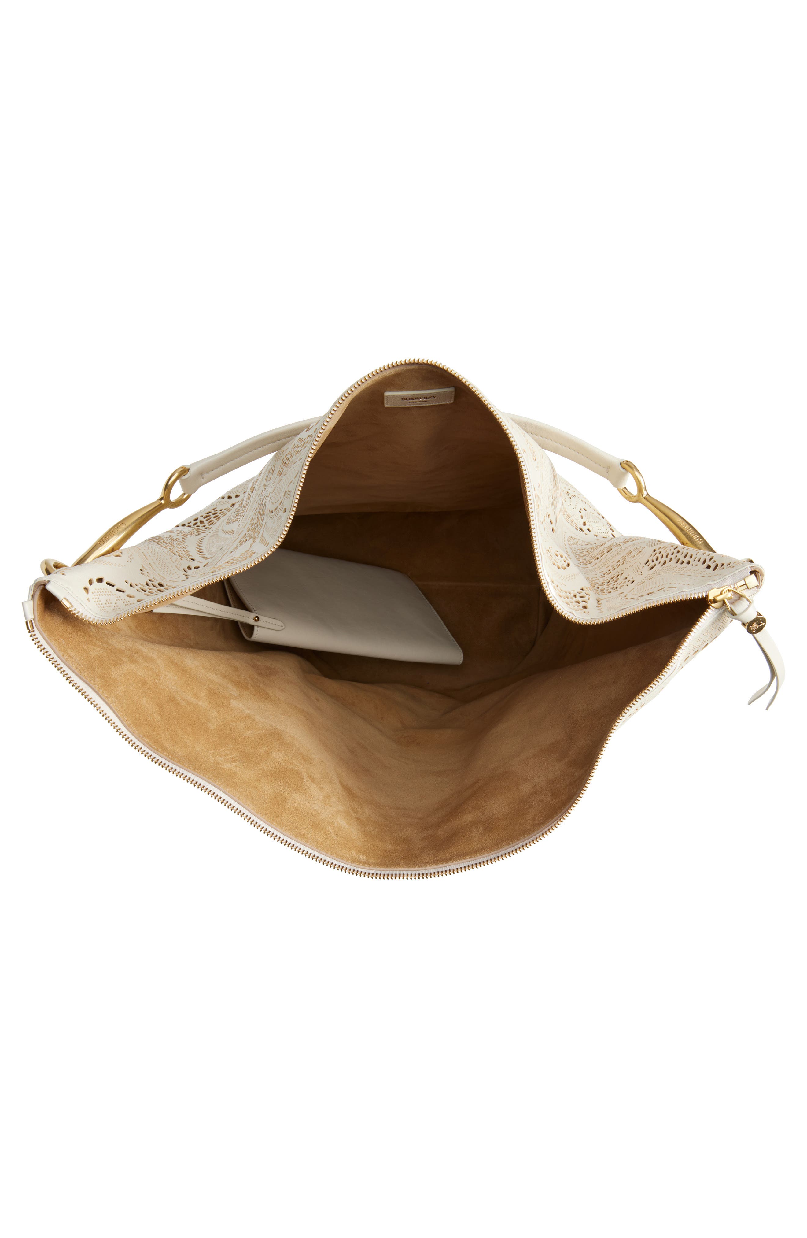 Burberry Large Bridle Leather Hobo Bag, Alternate, color, Soap