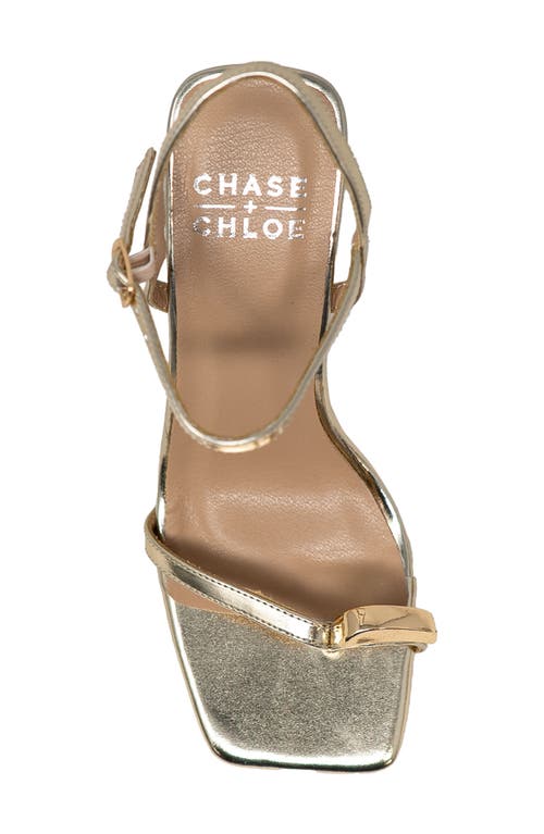 Chase & Chloe Chase And Chloe Kamiko Square Toe Sandal In Gold Metallic