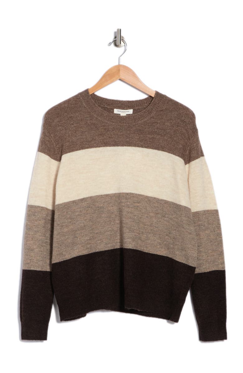 beachlunchlounge Paulette Colorblock Stripe Crew Neck Sweater, Alternate, color, 