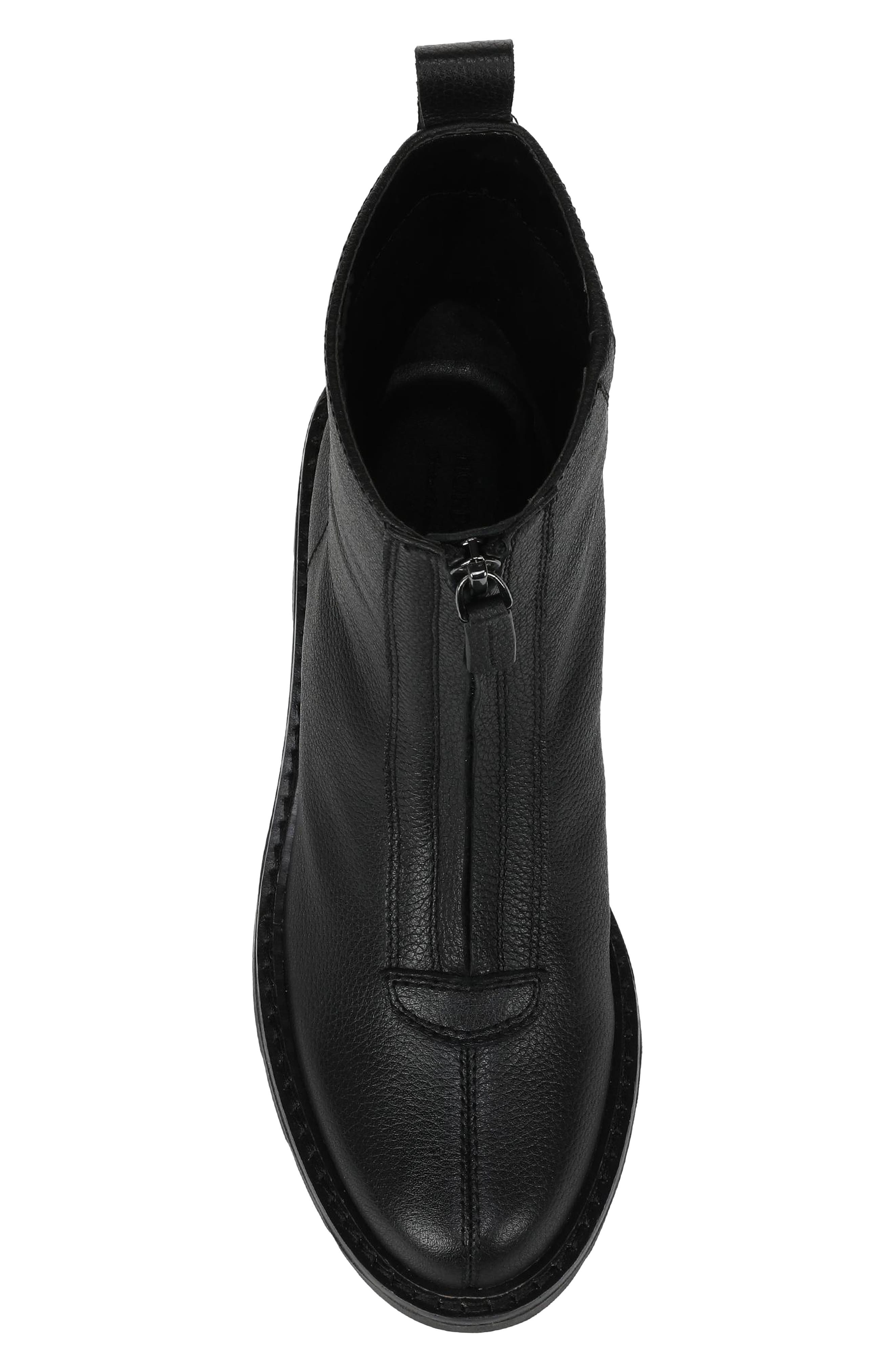 Delilah Leather Short Boot, Alternate, color, BLACK