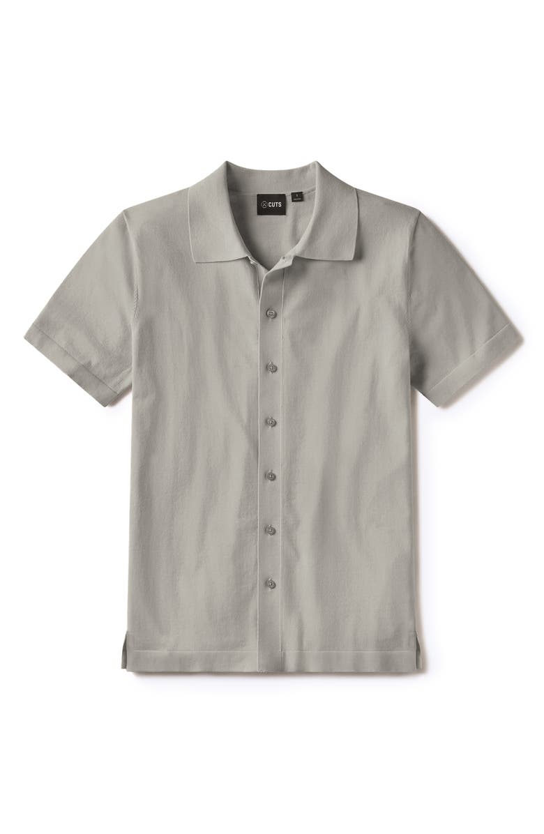 Cuts Riviera Cotton Blend Knit Camp Shirt, Alternate, color, Mourning Dove