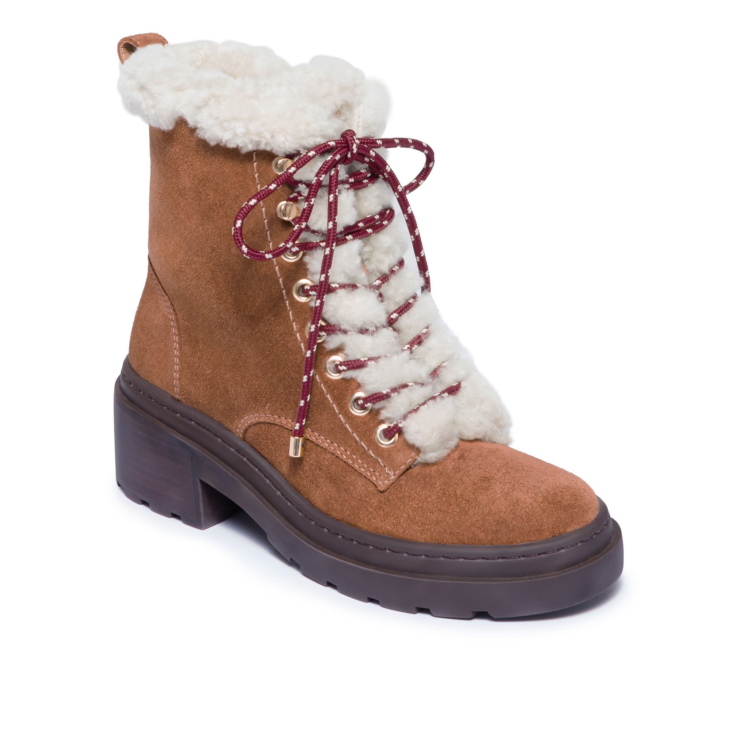 Bernardo Footwear North Shearling Hiker Boot, Alternate, color, Almond