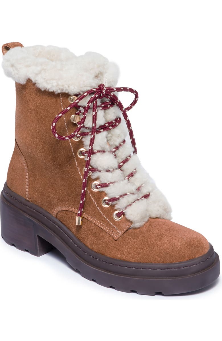 Bernardo Footwear North Shearling Hiker Boot, Alternate, color, Almond