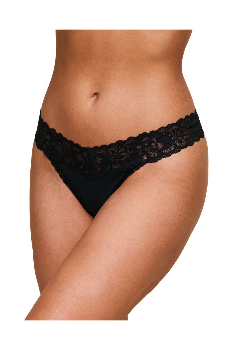 Adore Me Kourtnie Thong Panties, Main, color, Black