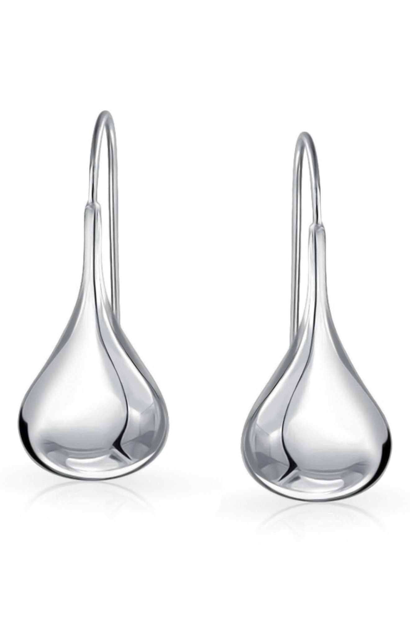 BLING JEWELRY Sterling Silver Puffed Raindrop Earrings
