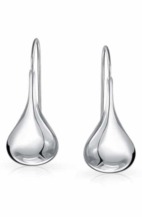 BLING JEWELRY Sterling Silver Puffed Raindrop Earrings