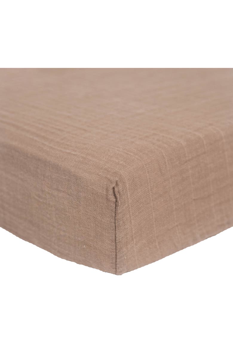 little unicorn Organic Cotton Muslin Crib Sheet, Main, color, Driftwood