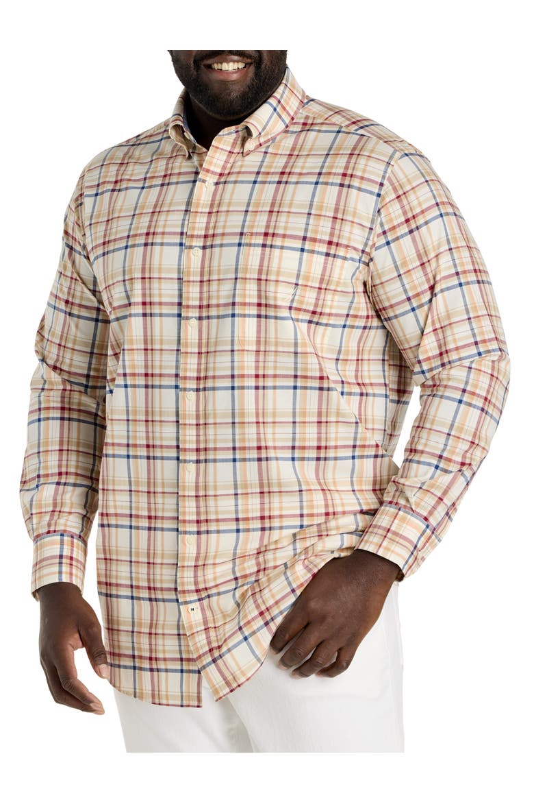 Big & Tall Plaid Sport Shirt, Alternate, color, COCONUT SORBET