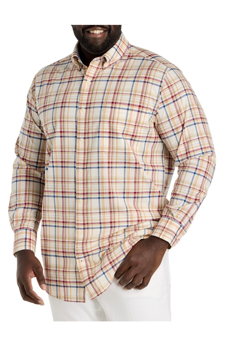Nautica Big & Tall Plaid Sport Shirt, Alternate, color, Coconut Sorbet