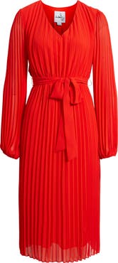 Sam Edelman Long Sleeve Plissé Dress