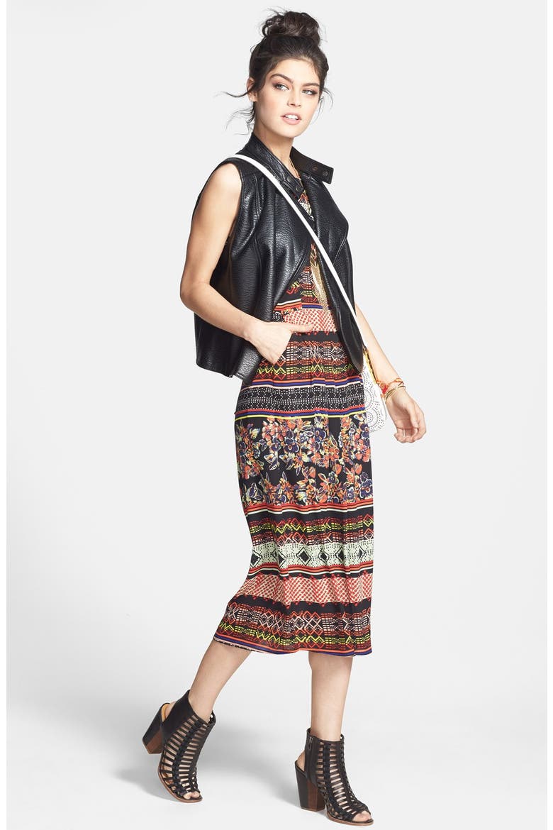 Faux Leather Moto Vest, Alternate, color, BLACK