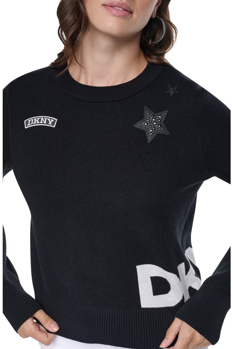 Patches Crewneck Top, Alternate, color, BLACK