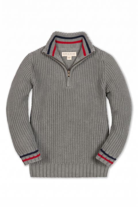 Kids' Organic Cotton Half Zip Sweater