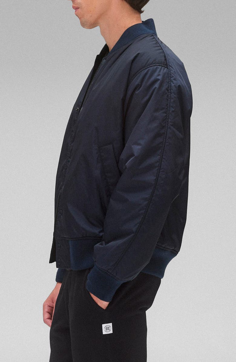 Reigning Champ ECONYL<sup>®</sup> Satin Stadium Jacket, Alternate, color, Navy