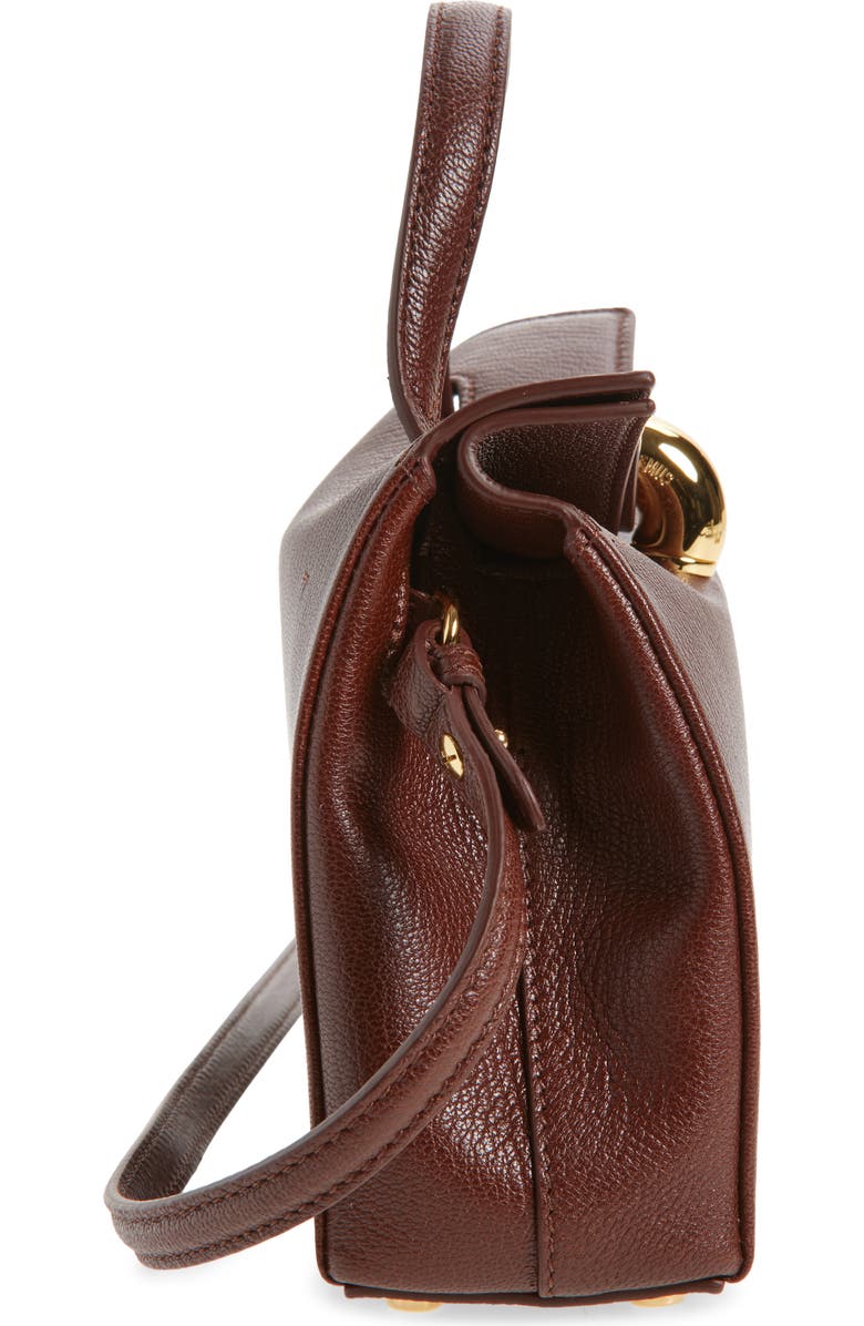 Jacquemus Le Petit Valerie Leather Top Handle Bag, Alternate, color, Brown 850