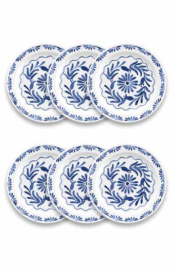 Set of Six Azul Melamine Plates