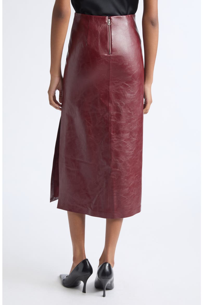Maeve Faux Leather Midi Skirt, Alternate, color, COGNAC