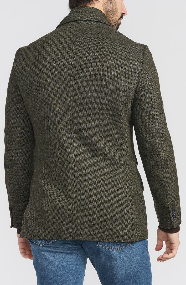 FLYNT Olive Herringbone Wool & Cashmere Hybrid Sport Coat with Removable Bib, Alternate, color, Olive