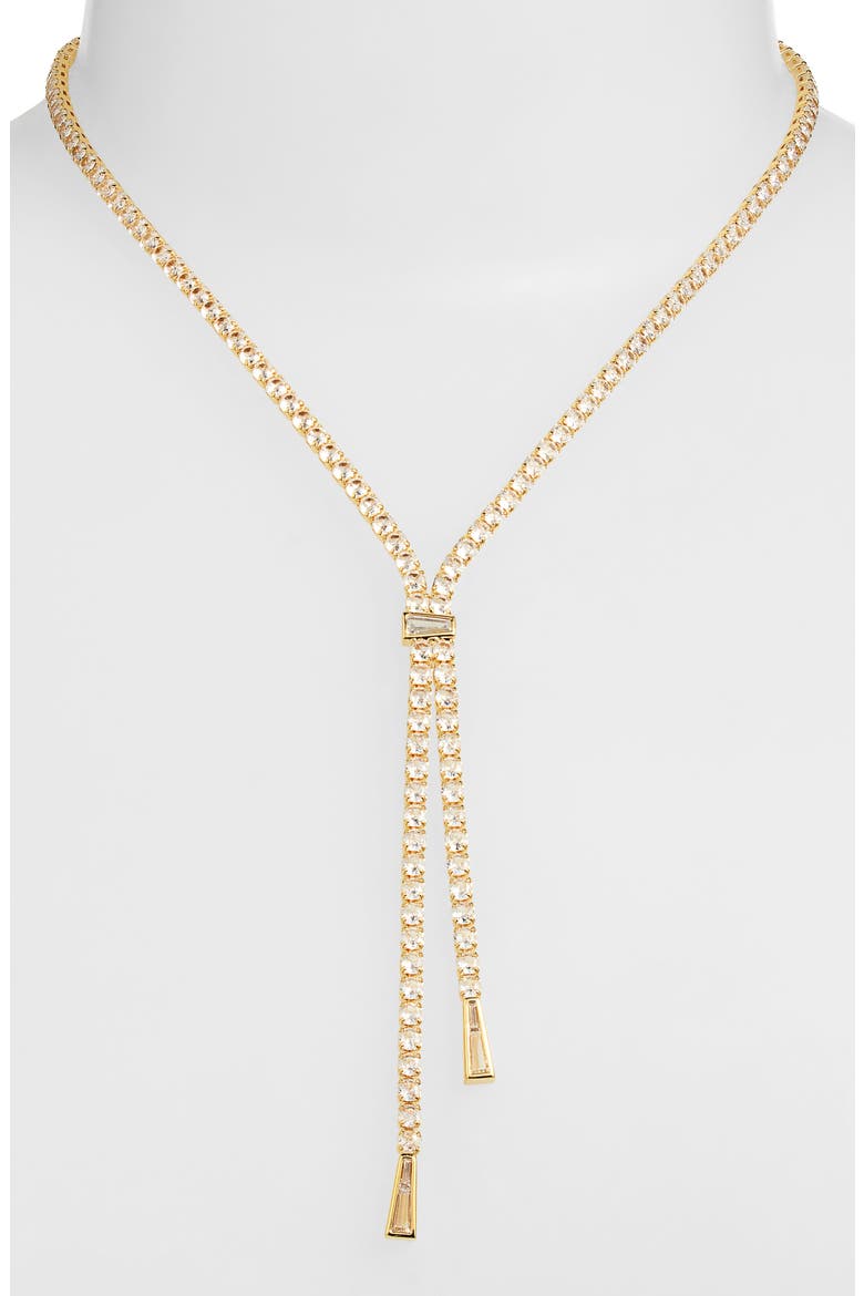 Cubic Zirconia Tennis Y-Necklace, Alternate, color, CLEAR- GOLD