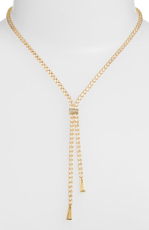 Nordstrom Cubic Zirconia Tennis Y-necklace In Clear- Gold