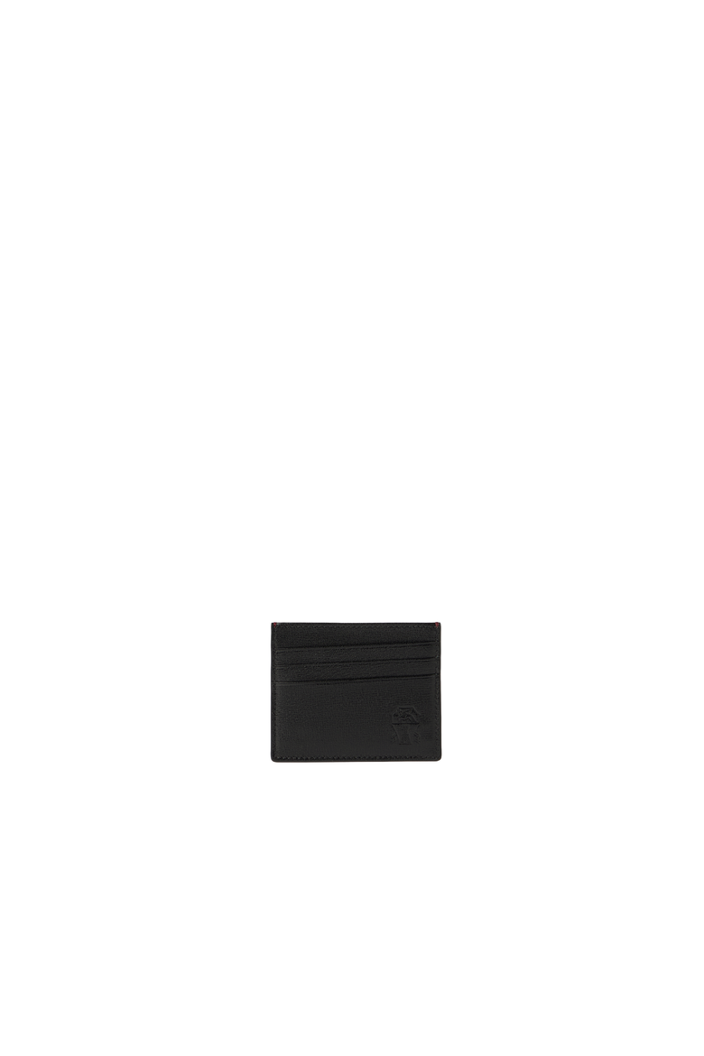 Brushed leather card holder, Alternate, color, Black
